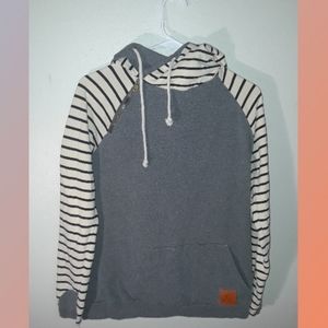 A Buckle Grey Stripped Hoodie